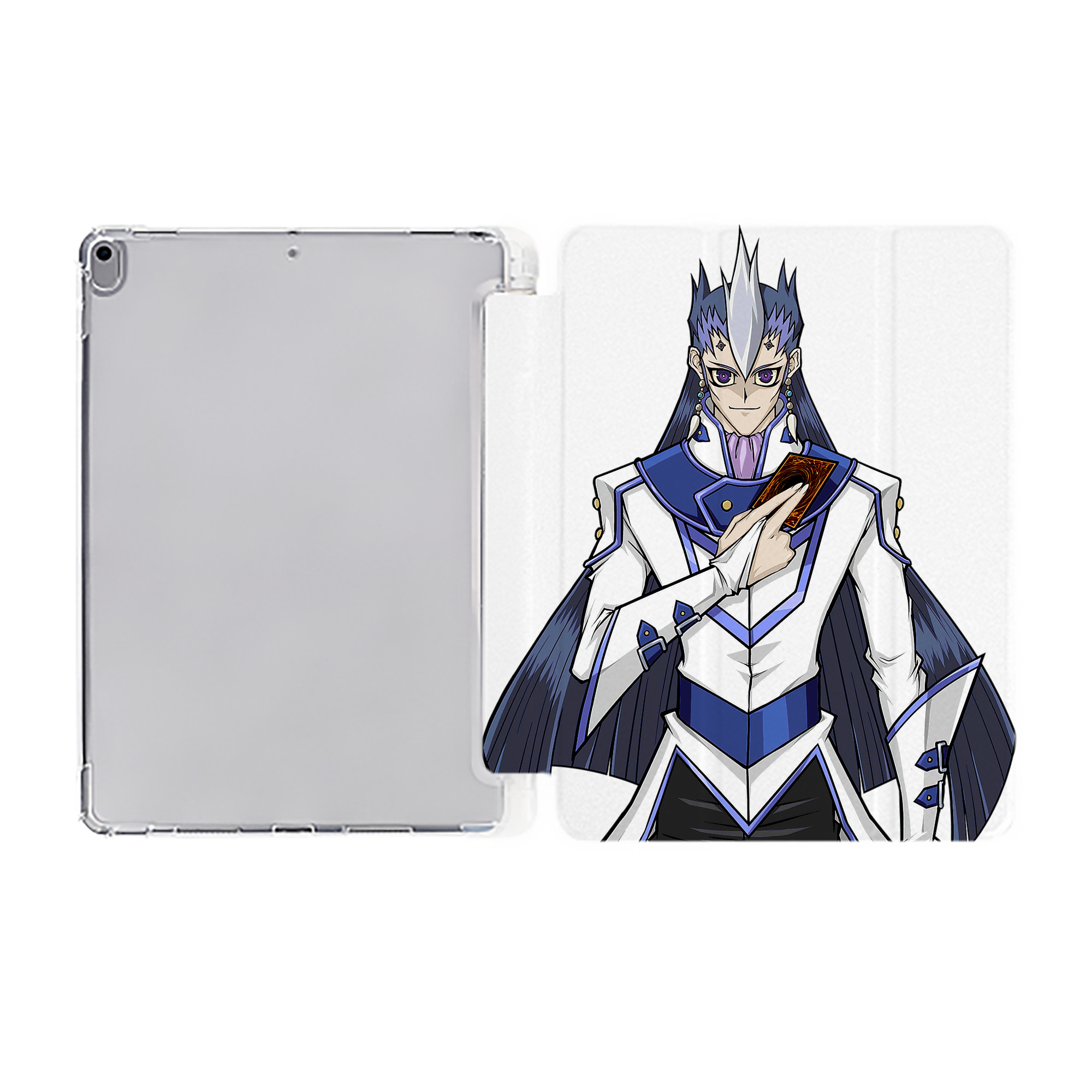 （画像用） 遊☆戯☆王 Yu-Gi-Oh! IPad ケース ペン収納付き 三つ折りスタンド PUレザー×シリコン 対応機種9.5/10.5/10.9インチ